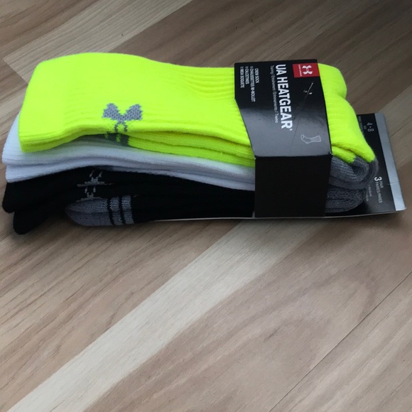 NWT UA Under Armour HeatGear 3-pack Crew Socks M - Picture 7 of 8